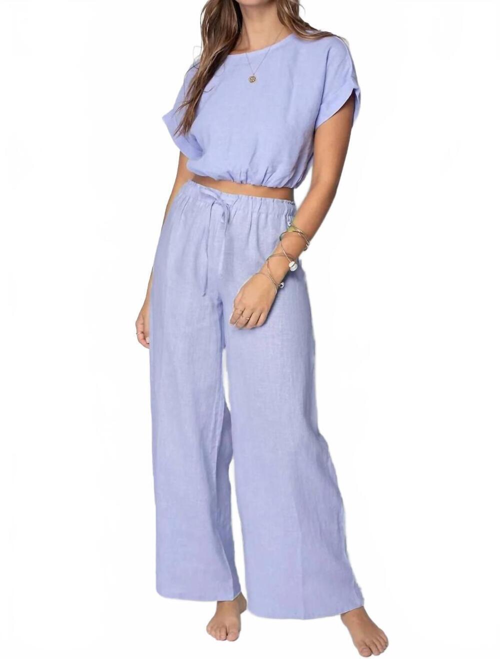 NEW STILLWATER linen venice pant in lavender